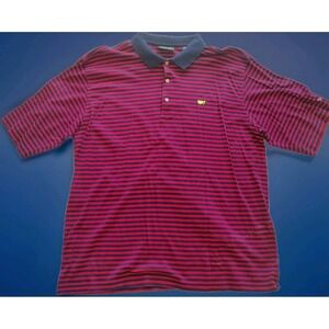 MASTERS Collection Polo Striped GOLF Shirt XL 100% Cotton Two-Ply Mercerized A5